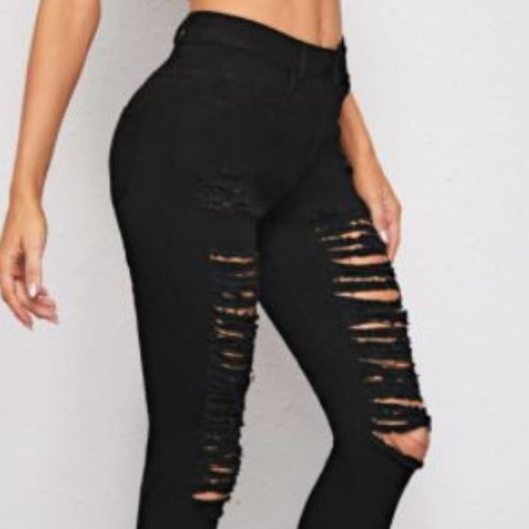 High-Rise High Stretch Distressed Skinny Jeans - Picture 4 of 4